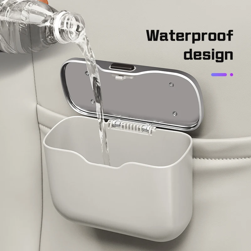 Waterproof Car Trash Can With Lid - Lixeira para carro, portátil, para pendurar,