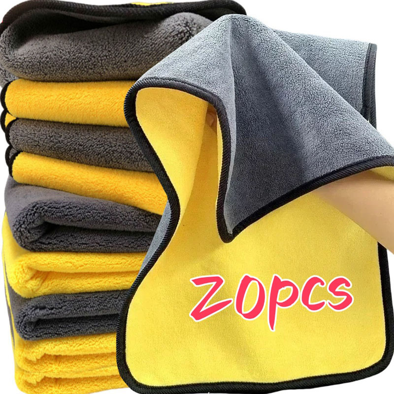 Microfiber Car Drying Towel Super Absorbent - Toalhas de dupla camada grossa de