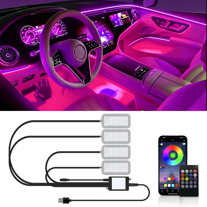 Luz de ambiente interior para  - Led Ambient Interior Car Lights App Control avaliação e preço