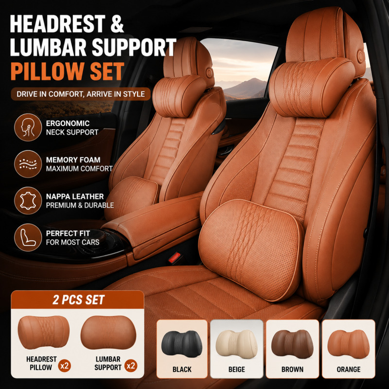Almofada de Pescoço para Encos - Memory Foam Car Neck Pillow Lumbar Support avaliação e preço